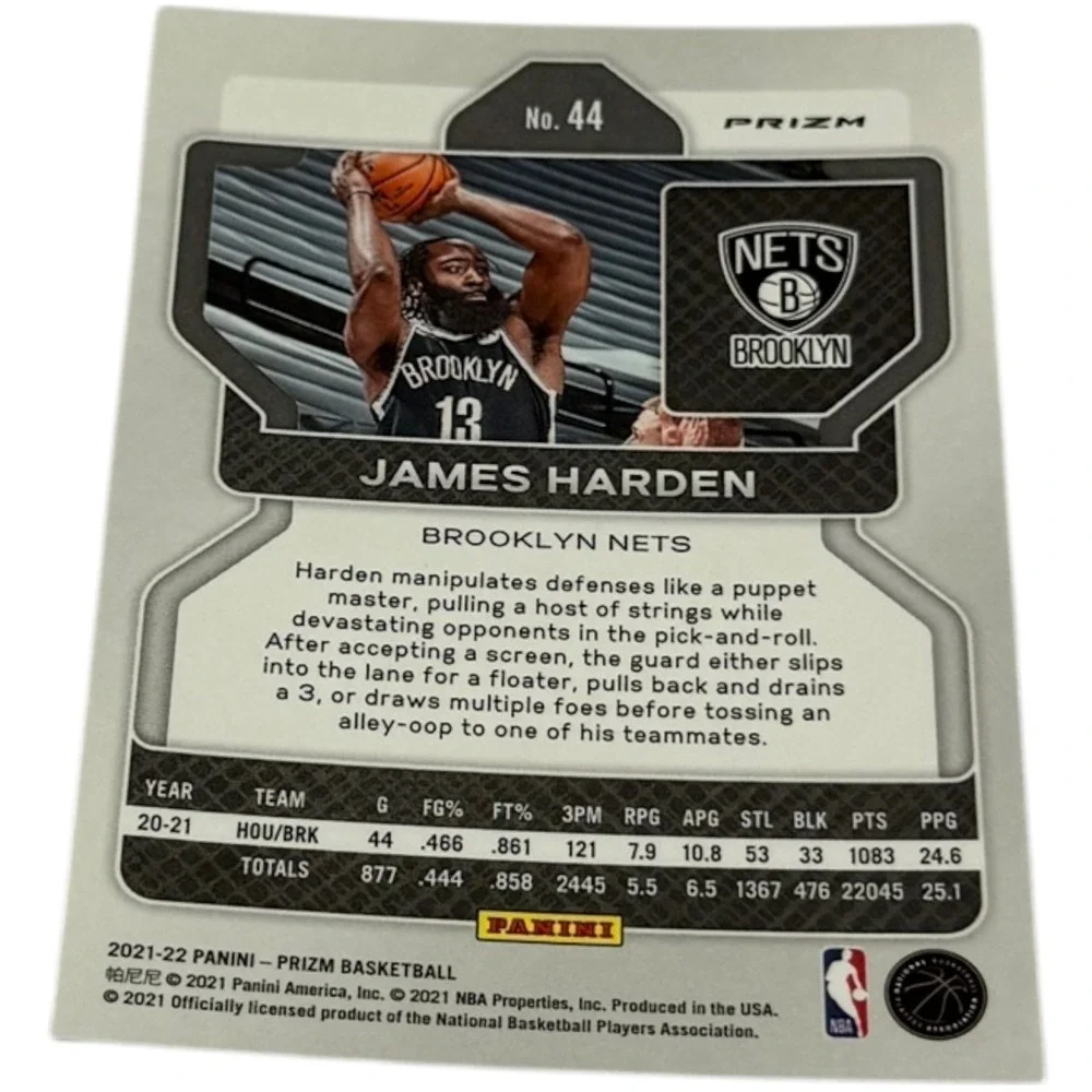 2021‎ Panini Prizm James Harden Brooklyn Nets Basketball Card 44